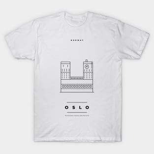Oslo Minimal Black Line Design T-Shirt